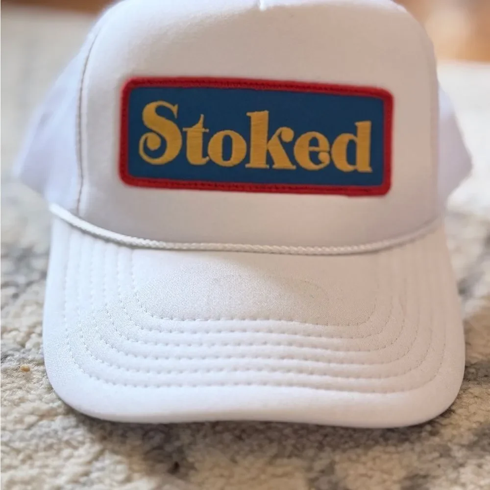 Aviator Nation White Trucker Stocked Hat
